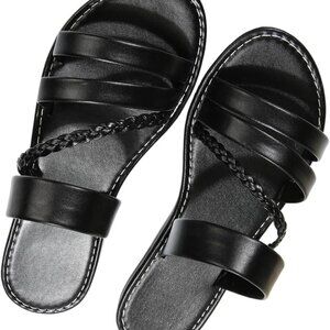 Women's Flat Sandals Braided Strappy Open Toe Beach Shoes Summer Slides